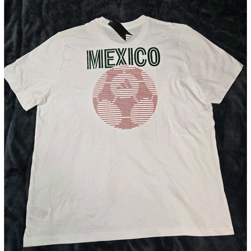 Adidas Mexico Shirt XXL White Graphic Tee Fútbol Soccer